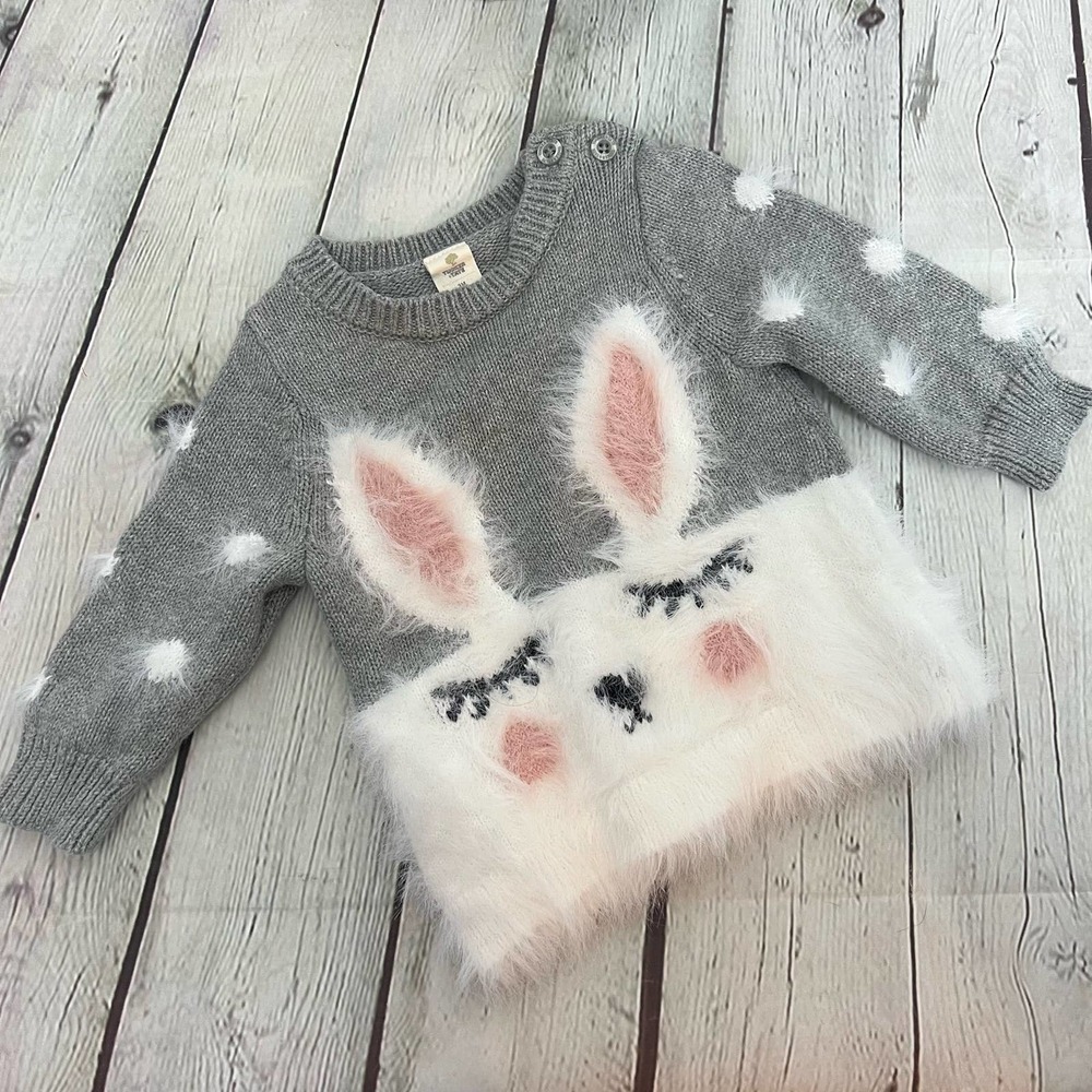 Tucker + Tate Infant Sweater Crew Neck with Fluffy Bunny 3M Fall
